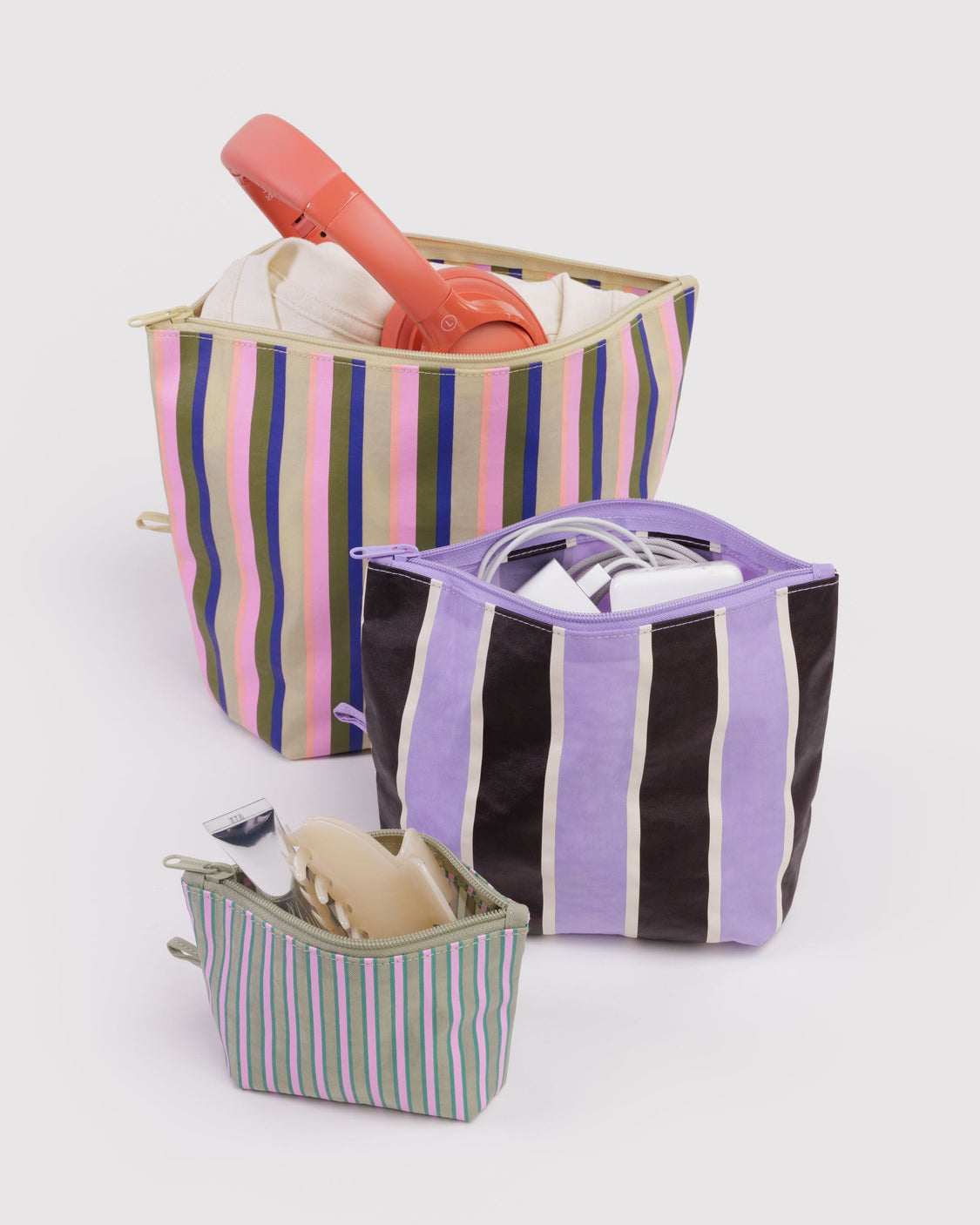Go Pouch Set - Candy Shop Stripes - Bright Zip Pack