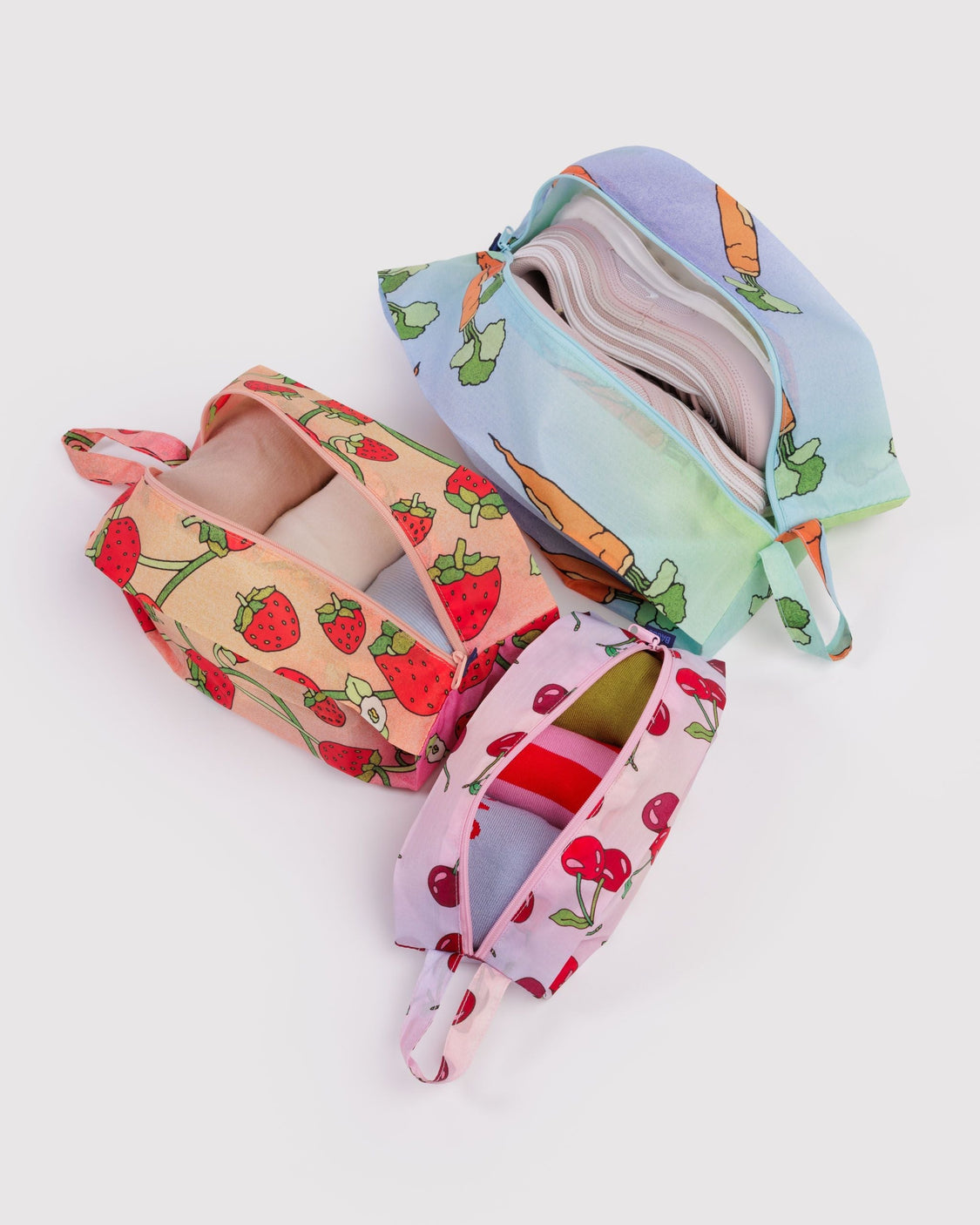 3D Zip Set - Carrots & Berries - Bright Zip Trio