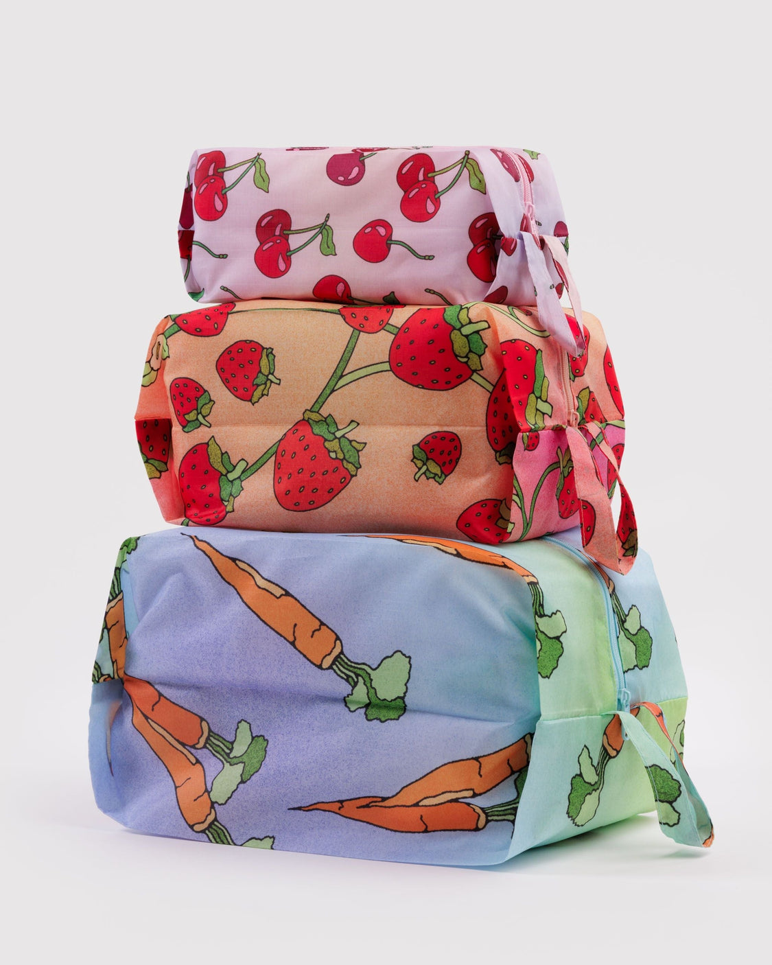 3D Zip Set - Carrots & Berries - Bright Zip Trio