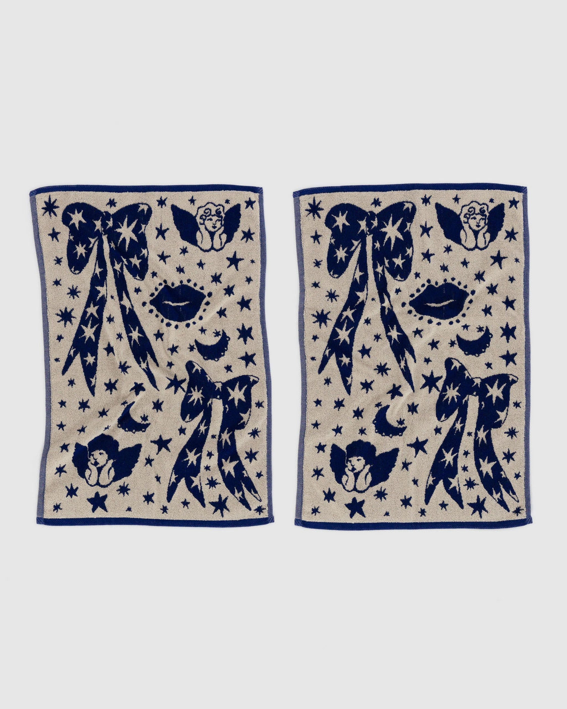 Hand Towel Set of 2 - Cherub Bows - Classic Bag Detail
