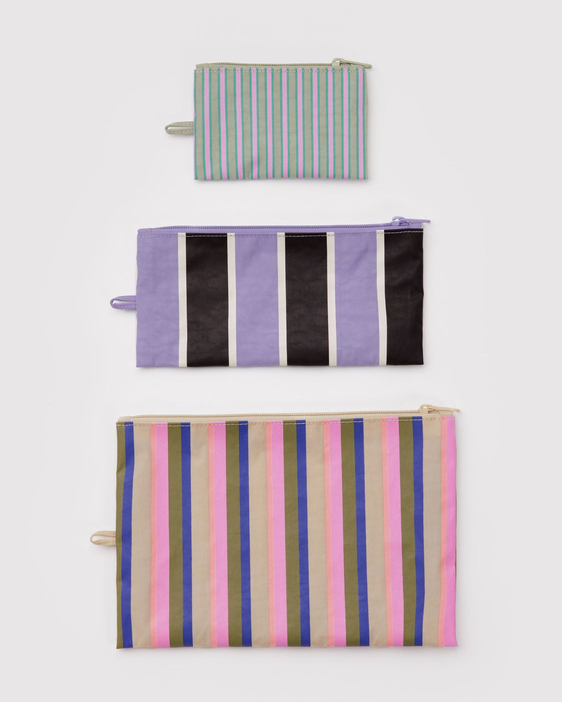 Flat Pouch Set - Candy Shop Stripes - Modern Utility Set