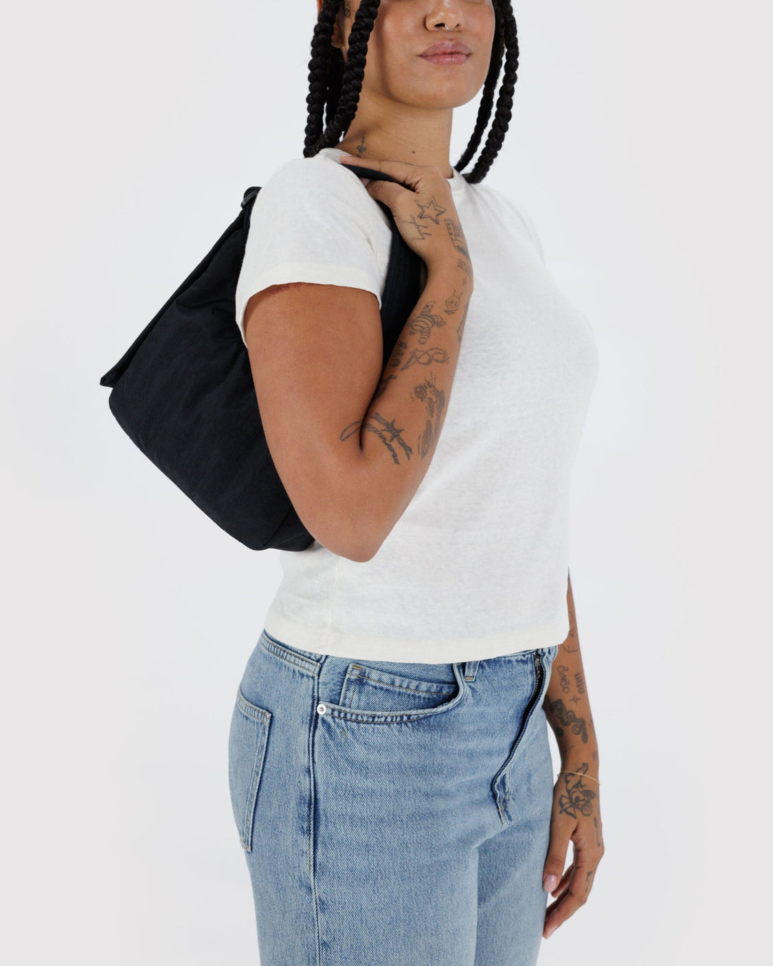 Mini Nylon Shoulder Bag - Black Key Leash - Simple Market Style