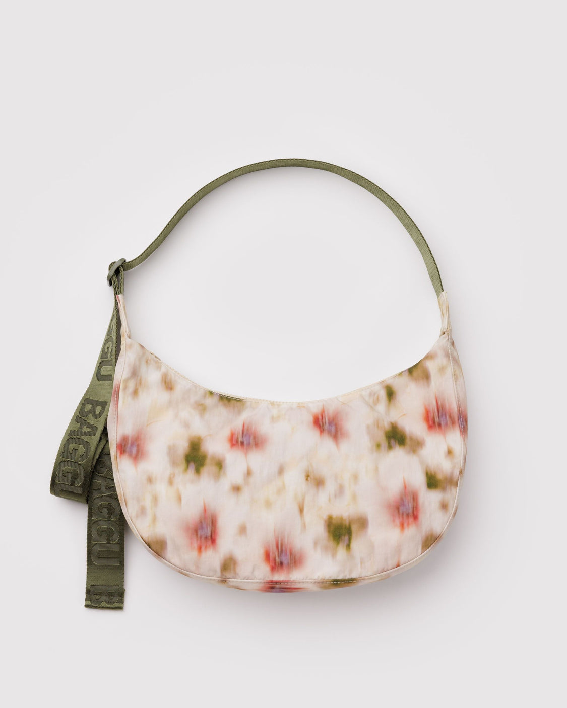 Medium Nylon Crescent Bag - Abstract Floral - Daily Street Tote